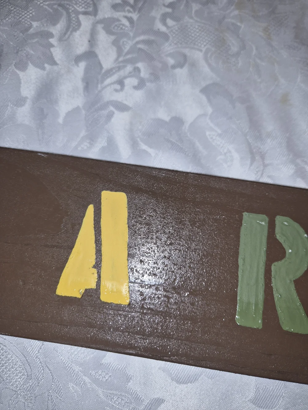 Harvest Wooden Wall Sign - Brown with Yellow and Green Lettering